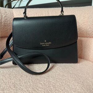 Kate Spade Black Crossbody Bag with Adjustable Strap and Gold Hardware